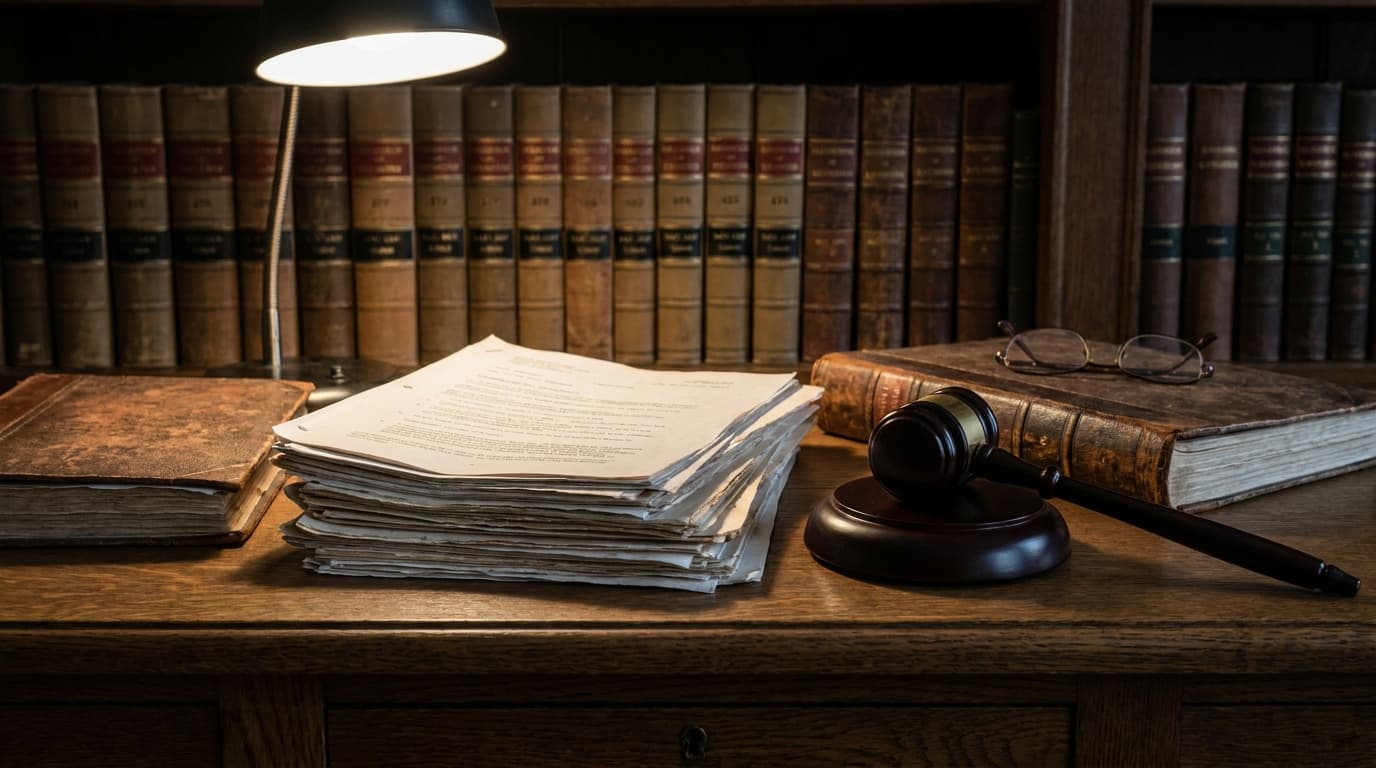A rejection letter beside a court file, illustrating how a sealed case can still show up on a background check.